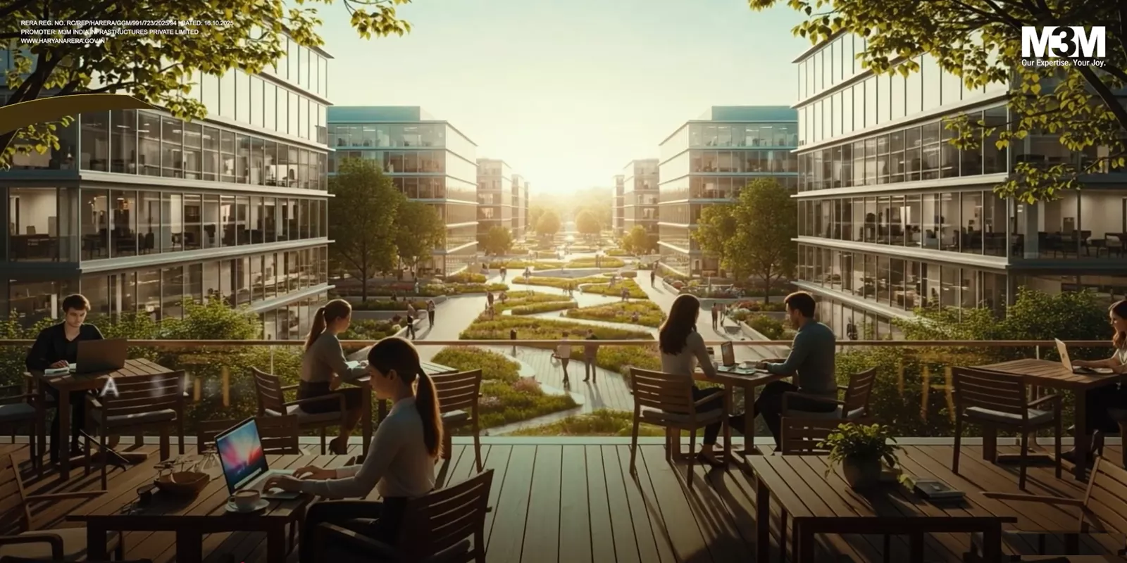 M3M Forestia West GIC Manesar integrated township with modern commercial buildings and green open spaces