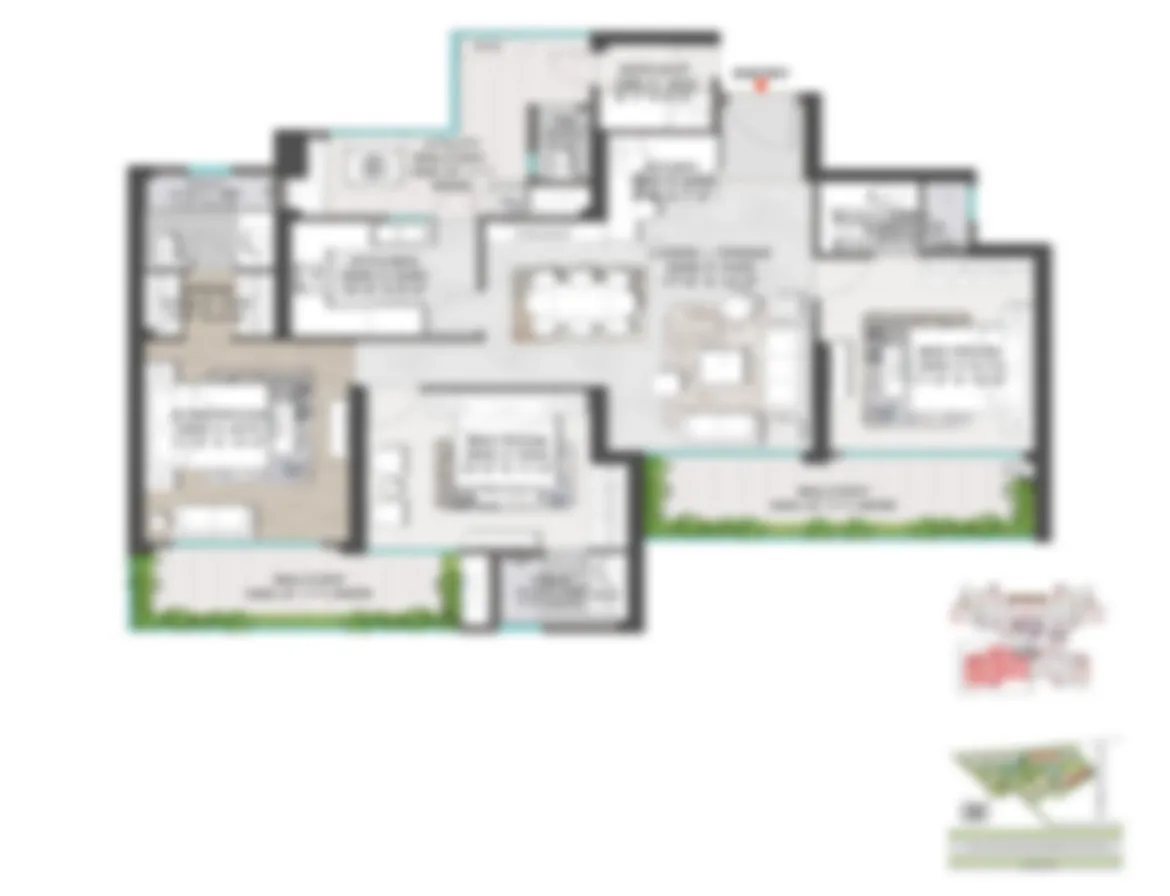 M3M Forestia West GIC Manesar 3BHK Floor Plan